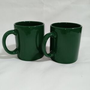 Waechtersbach Pair Of Ceramic Mugs Tea Coffee Drinking Mugs Dark Green Spain